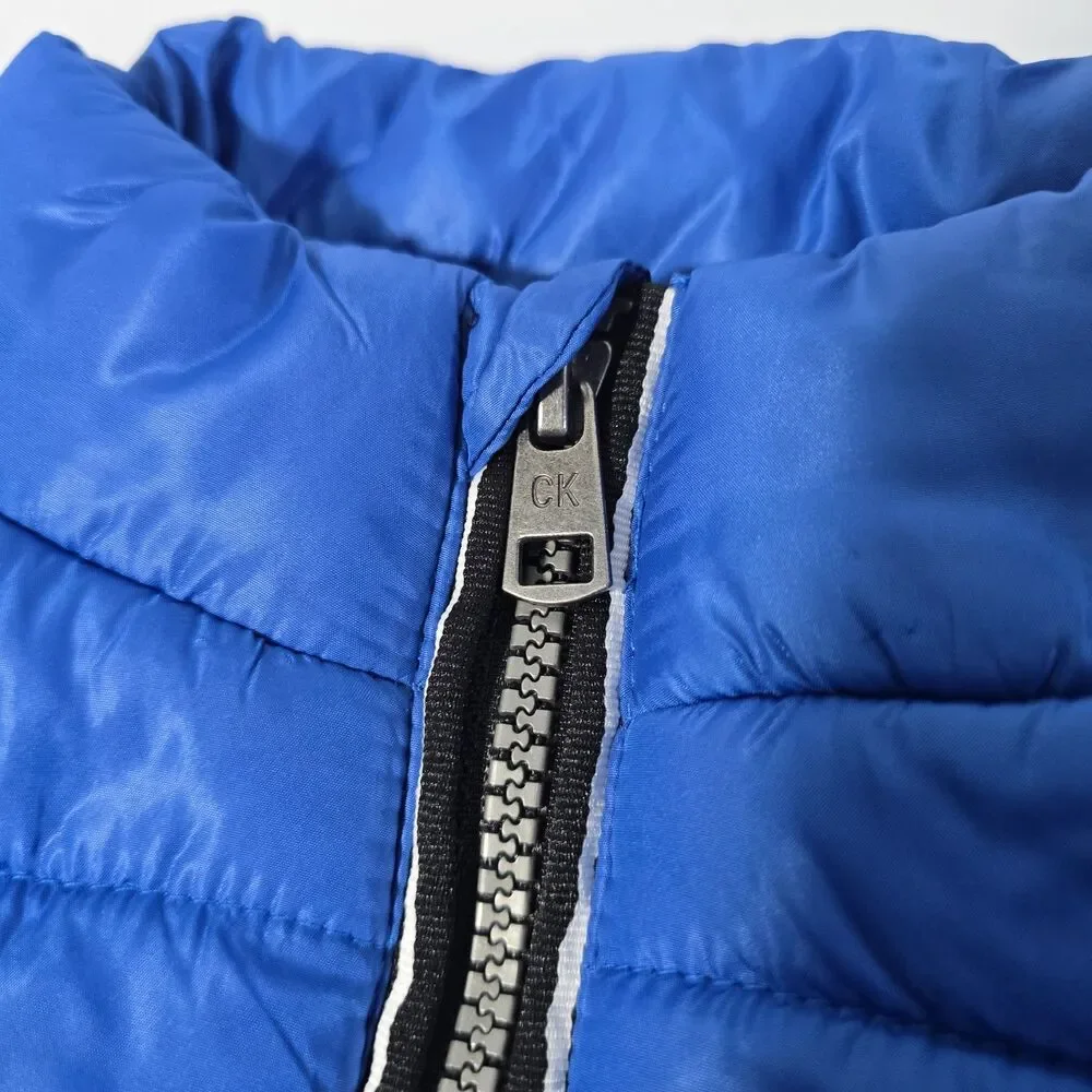 Calvin Klein Puffer Vest Boys Size 3T Blue Full Zip Pockets Layering Winter
